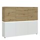 image 1 of Luci 6 Door Cabinet (including LED lighting) in White and Oak