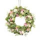 image 5 of Hanging Door Wreath Round Spring Easter Christmas Wall Decor Traditional Festive | Multi | Green, Cream & Pink | 25cm | 1