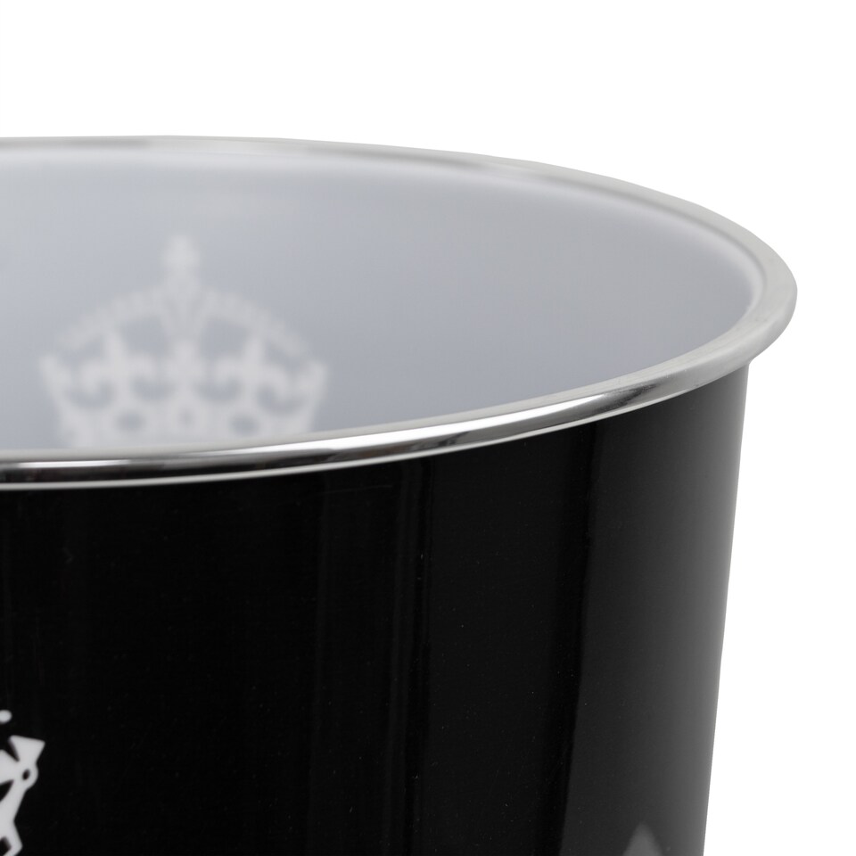 image 1 of JVL Onyx Round Waste Bin 7L Decorative Bathroom Bedroom Office Bin It