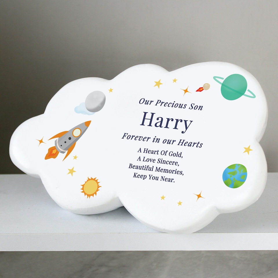 image 1 of Personalised Space Resin Memorial Cloud