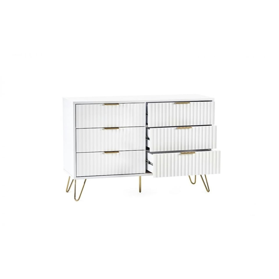 image 1 of Matte White 6 Drawer Chest