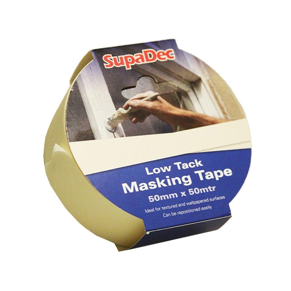 image 1 of SupaDec Low Tack Masking Tape - Cream - 25mm x 50m