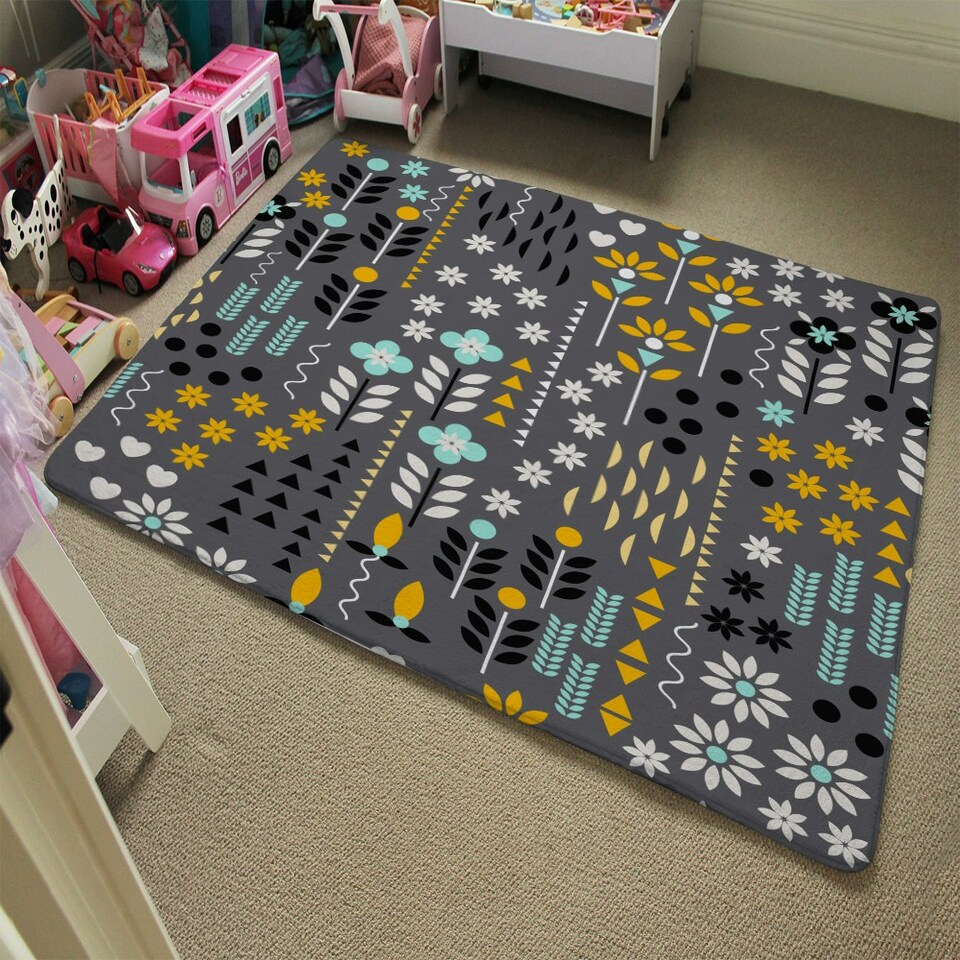image 1 of Flower Print (Rug) Multi | XL: 160x230cm
