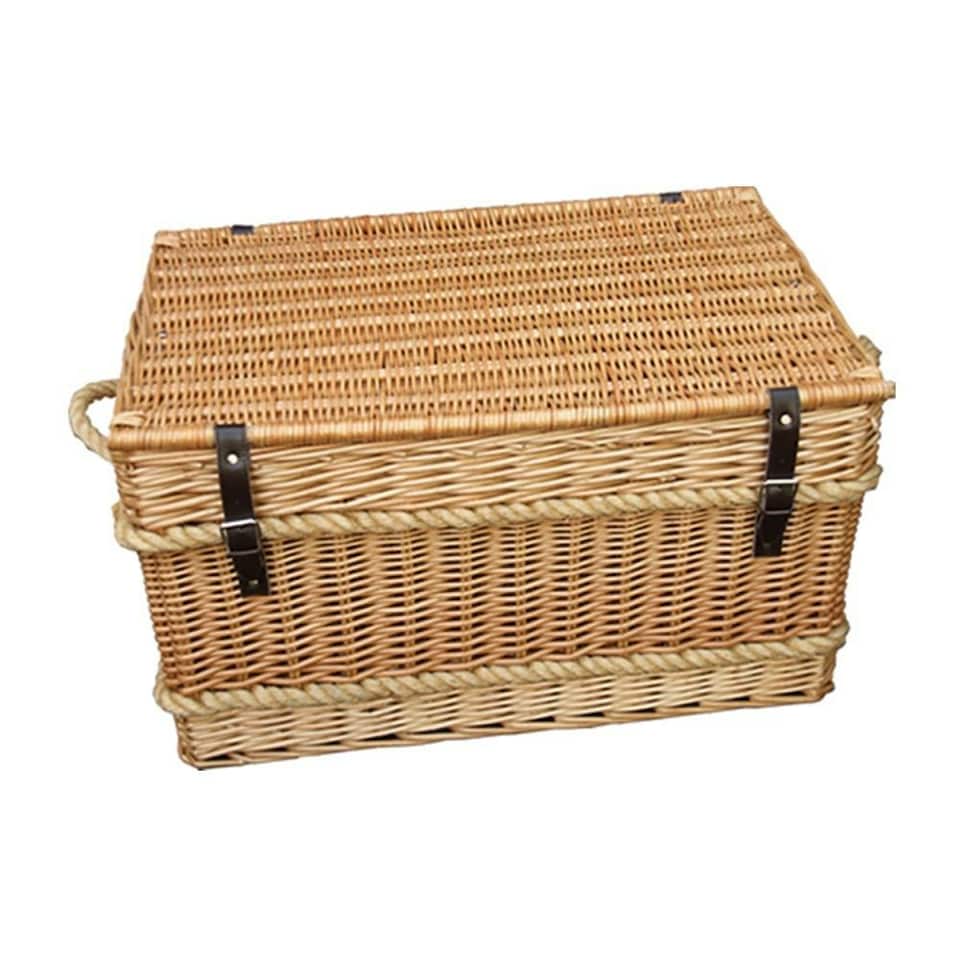 Wicker Rope Handled Trunk 73cm Empty Picnic Basket Brown | Brown | One Size