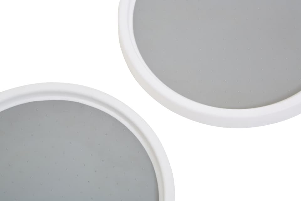 image 1 of Romm Set Of 2 White and Grey Revolving Racks