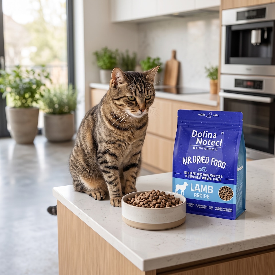 image 1 of Dolina Noteci Superfood with Lamb Dried Cat Food 1kg Premium Grain Free Nutrition for Adult Cats High Meat Content Meal x4