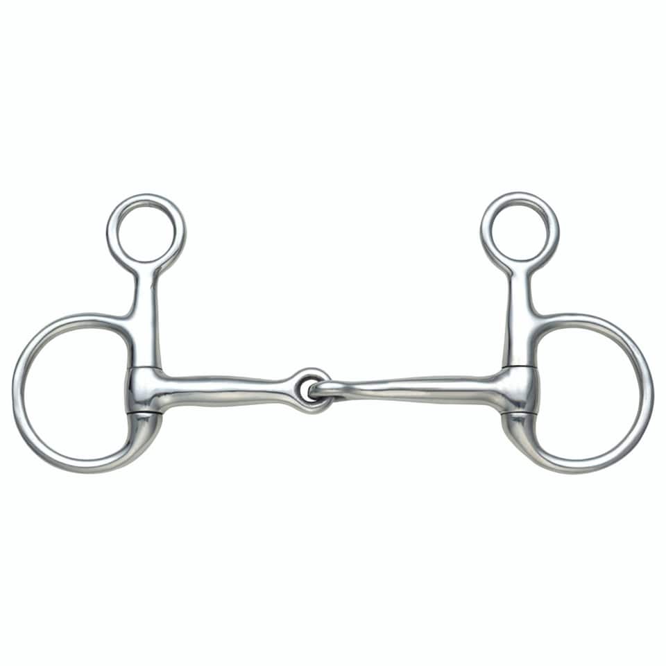 Shires Jointed Horse Hanging Cheek Snaffle Bit - Silver - 6in