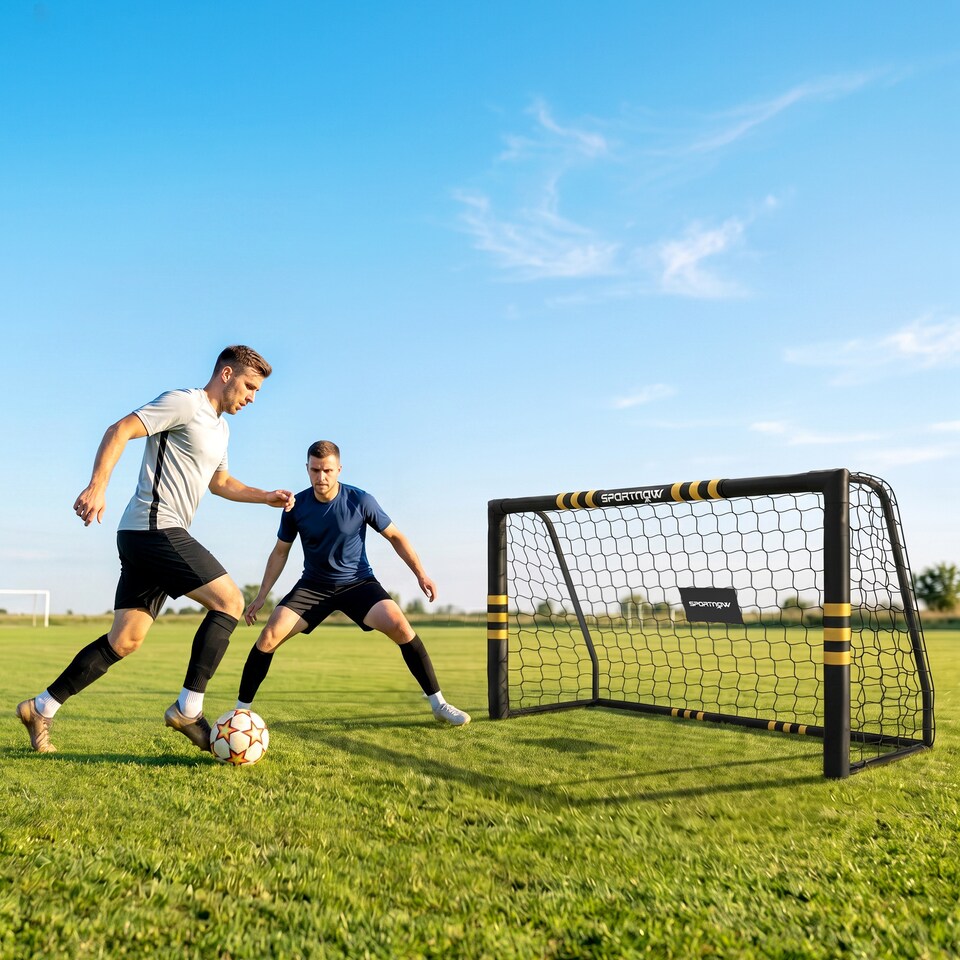 image 1 of SPORTNOW Football Goal, 6 x 4ft Portable Football Net with EPE Foam Padding