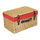 image 2 of 51cm Buff Wicker Picnic Basket with Lining Red | Red | One Size