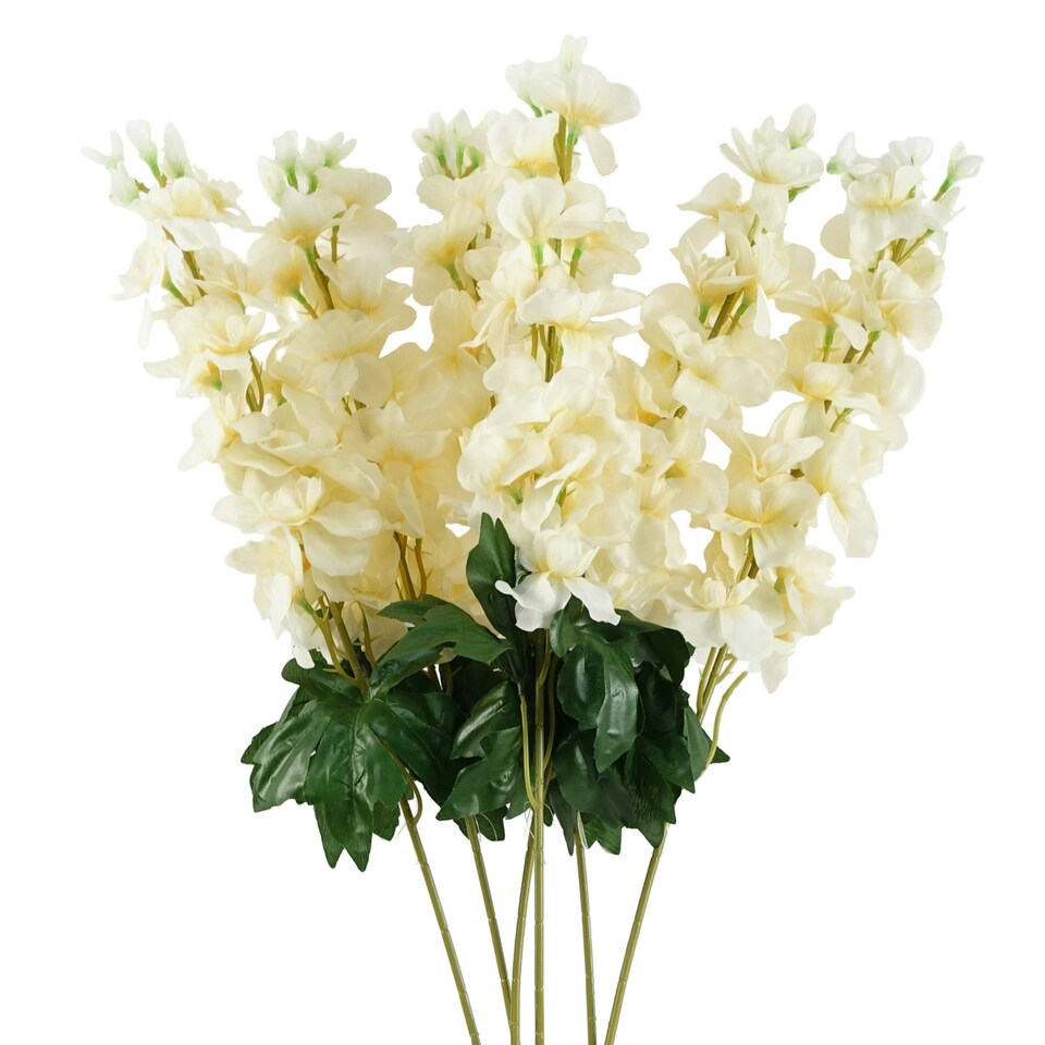 image 1 of 6 x 75cm Delphinium Cream Artificial Stem