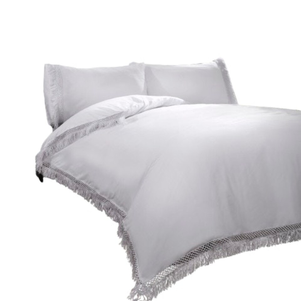 image 1 of Tia Trellis Polycotton Reversible Duvet Cover Set with Pillowcase Pink | Super King