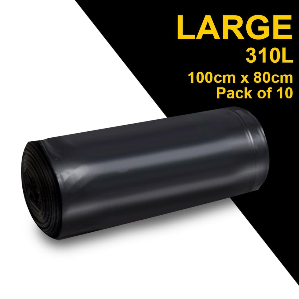 image 1 of GEEZY Large Bin Bags Heavy Duty Refuse Sacks 130L Black 10 Pack x1