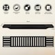 image 2 of Luxury Bamboo Bath Caddy Tray Wood Bathtub Storage Organizer Black