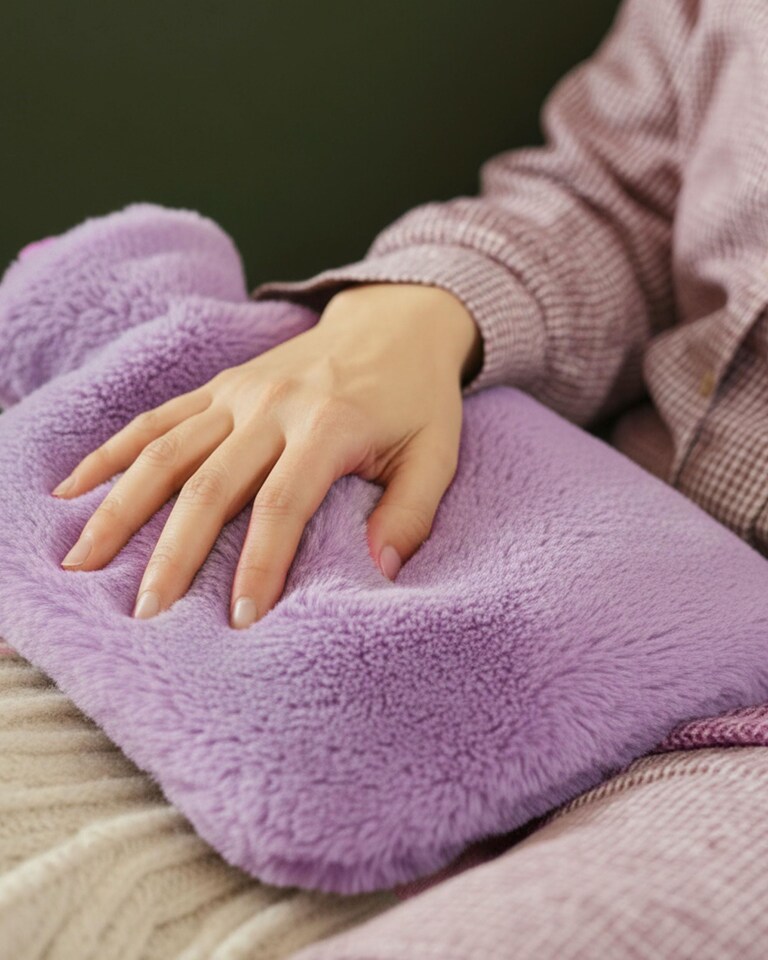 image 1 of Keplin Fluffy Faux Fur Hot Water Bottle 2 Litre with Hand Warming Cover