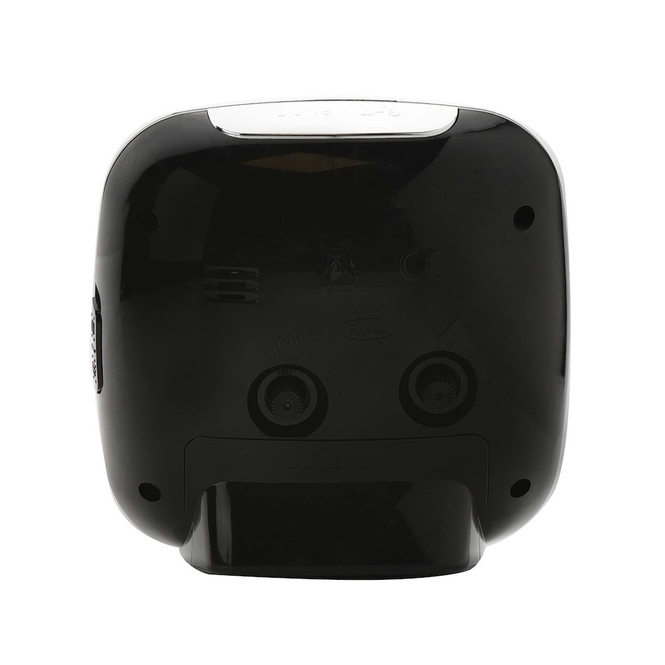 image 1 of Hometime Square Alarm Clock - Sweep/Light/Snooze - Black Black
