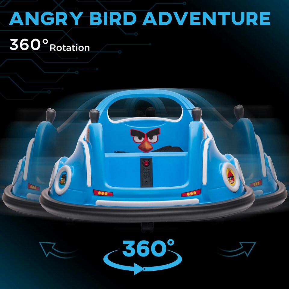 image 1 of AIYAPLAY Angry Bird Licensed Bumper Car for Kids w/ Joysticks - Blue