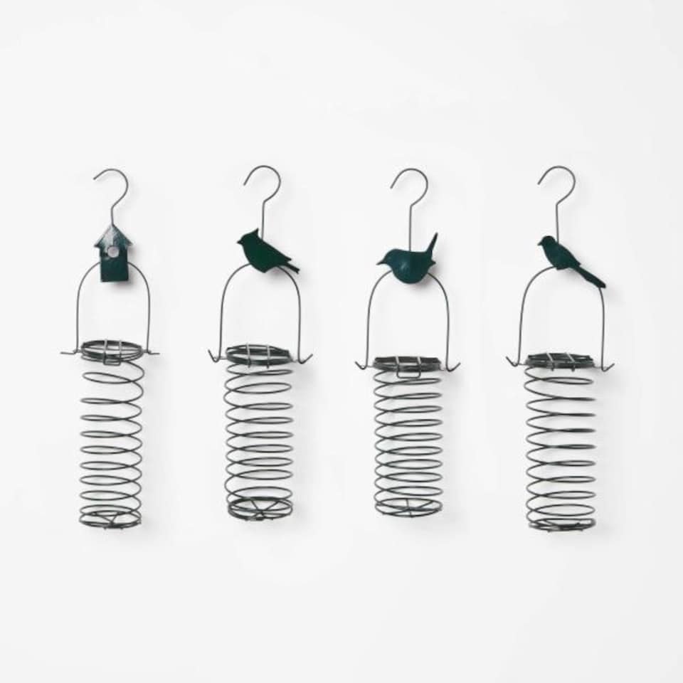 image 1 of Homescapes Metal Hanging Bird Feeder with Bird Decoration, Chaffinch