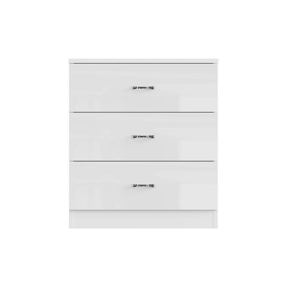 image 1 of FWStyle Chilton 3 Drawer Chest Of Drawers - White Gloss Front