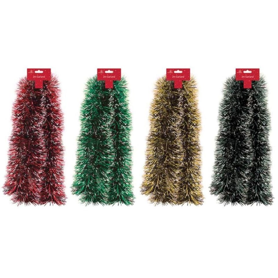 image 1 of 2m Christmas Snow Tipped Tinsel