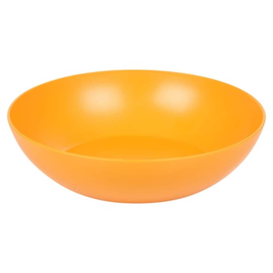 image 1 of 6 Unbreakable Plastic Deep Round Bowls Coloured Reusable Dinner and Picnic Plates | Orange | Orange | 6