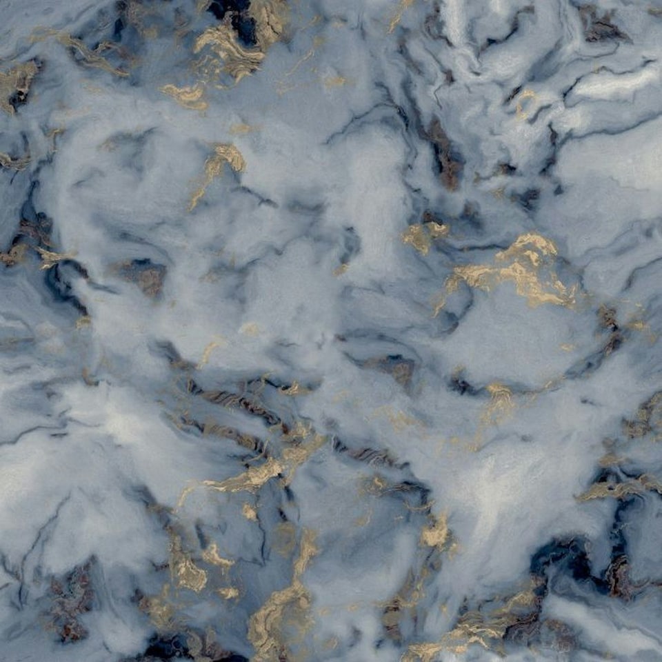 image 1 of Arthouse Bahia Marble Wallpaper - Navy - 10m x 53cm | Blue