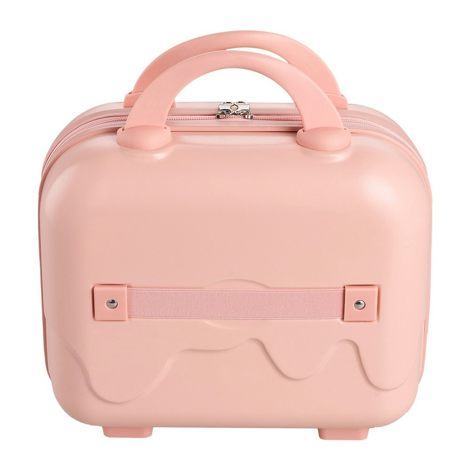 image 1 of Living and Home Portable Lightweight Hard Shell Cosmetic Travel Case, Pink | Pink | Personal Item