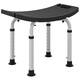 image 1 of HOMCOM Aluminium Shower Stool w/ Adjustable Height Non-Slip Bath Stool Black