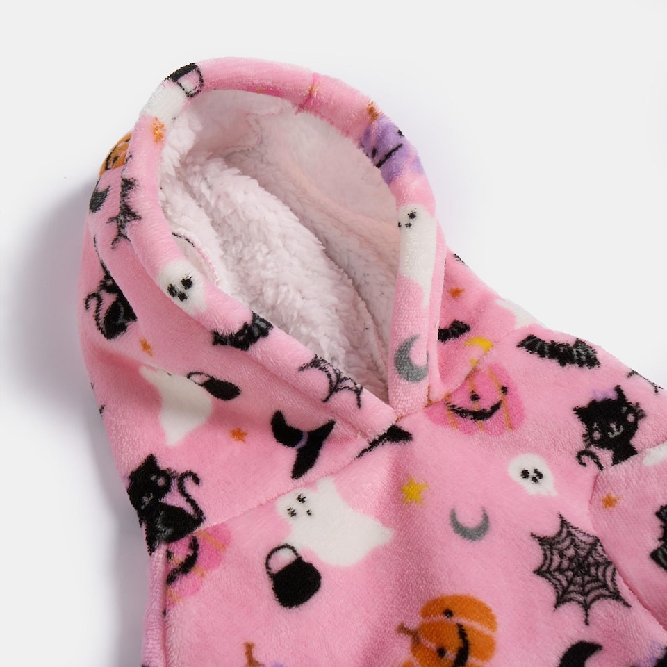 image 1 of OHS Halloween Print Dog Hoodie Spooky Pet Sweater