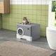 image 7 of PawHut Enclosed Cat Litter Tray with Lid, Front Entry, Top Exit, Scoop - Grey