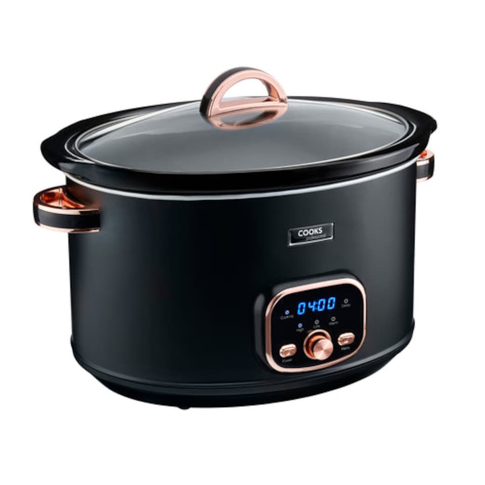 image 1 of Cooks Professional 8L Digital Slow Cooker with Glass Lid | Black | Black & Copper