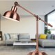 image 6 of First Choice Lighting Antique Brushed Copper Lever Arm Table Lamp Copper | White