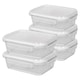 image 1 of Harbour Housewares Glass Food Storage Containers with Lids - 1 Litre - Pack of 5