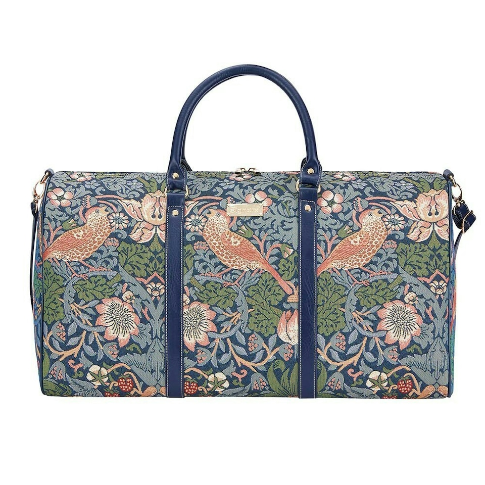 image 1 of Signare Holdall Bag William Morris Strawberry Thief Blue Blue
