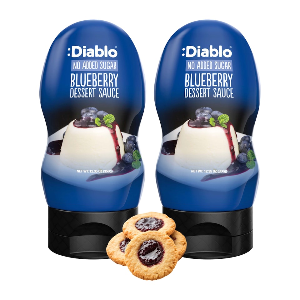 image 1 of Diablo No Added Sugar Blueberry Dessert Sauce 350g Twin Pack