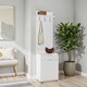 image 2 of Adore White Hall Stand with Drawer, Hooks & Shoe Cupboard - Entryway Organiser White