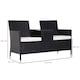 image 5 of Outsunny Rattan Chair Garden Furniture Patio Love Seat Table Grey | Grey