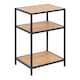 image 1 of Seaford Black Metal Bedside Table with 2 Oak Shelves
