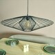 image 2 of ValueLights Extra Large Disperse Geometric Design Black Wire Basket Cage Ceiling Pendant Light Shade + LED Bulb