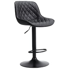 Living and Home 2 Pcs Faux Leather Height Adjustable Bar Stool - Black
