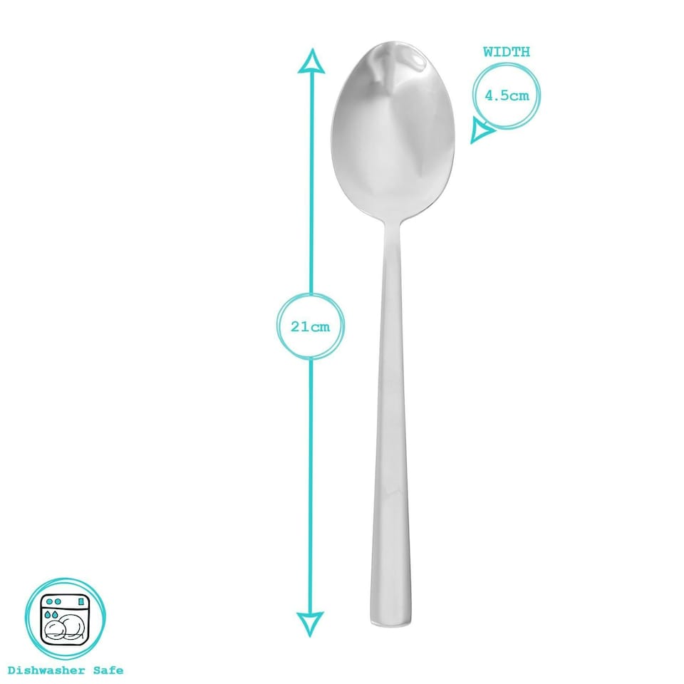 image 1 of Argon Tableware Tondo Stainless Steel Dessert Spoons - 21cm - Pack of 24