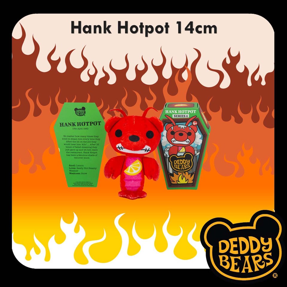 image 1 of vfm-estore Deddy Bears Hank Hotpot Soft Toy 14 x 15 x 8 cm - Red