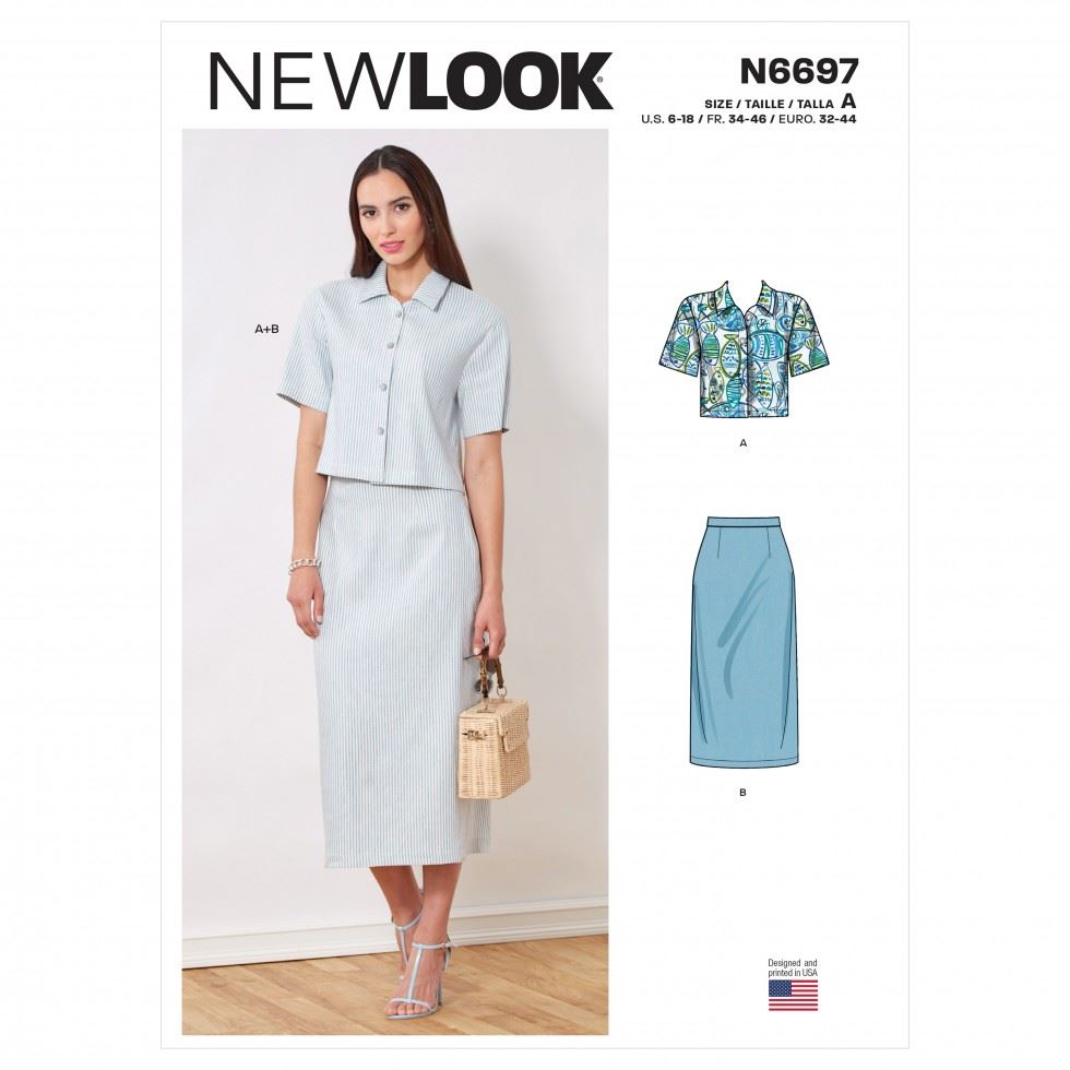 New Look 6697 Paper Sewing Pattern â Womenâs Tops, Shirts & Skirts, Size A (6â8â10â12â14â16â18), Easy