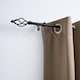 image 3 of OHS Curtain Pole Extendable 16mm Metal Finnials Twist End Rod 70-120cm | Black