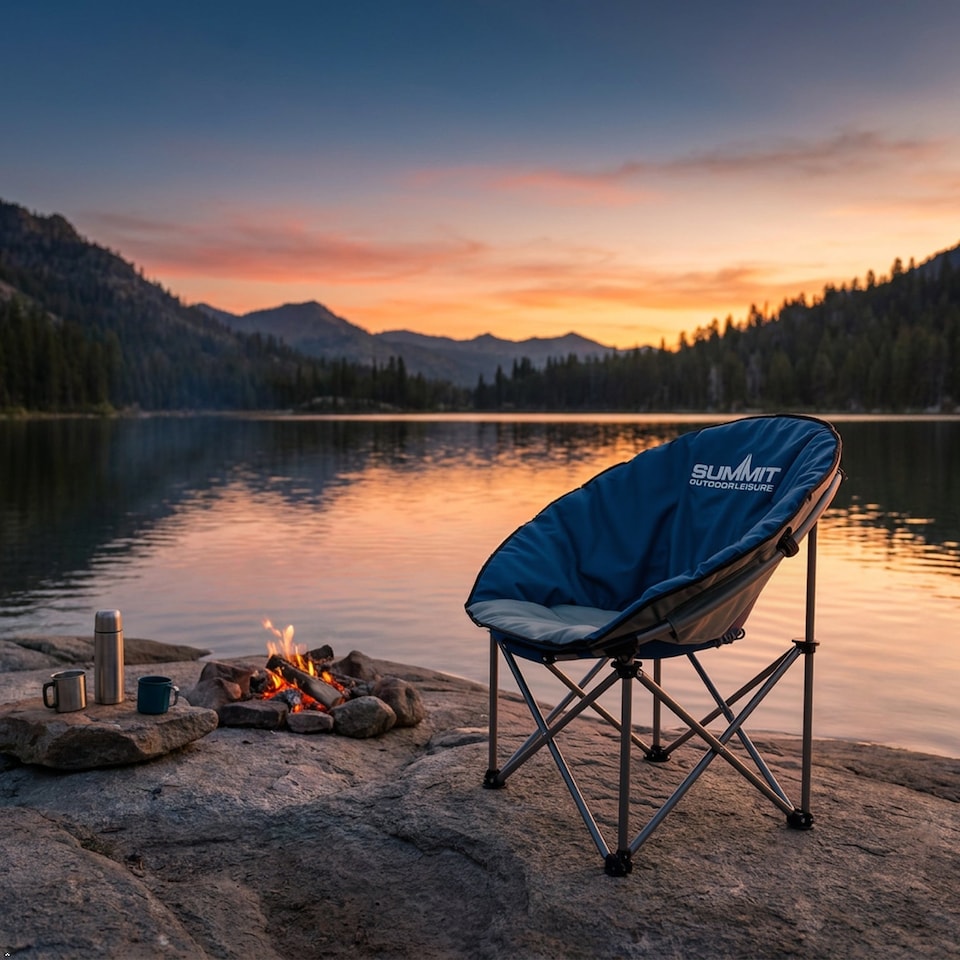 image 1 of PMS Eclipse Folding Camping Chair - Blue