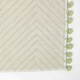 image 4 of Homescapes Sage Green Cotton Bath Mat Tufted Zig Zag with Pom Pom Edges - 50 x 80 cm Green
