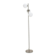 image 3 of ValueLights Jas Opal White Frosted Glass Globe Shades 3 Way Silver Chrome Floor Lamp