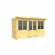 image 1 of 12ft x 4ft Pent Summer House - Wood - L118 x W358 x H201 cm Brown