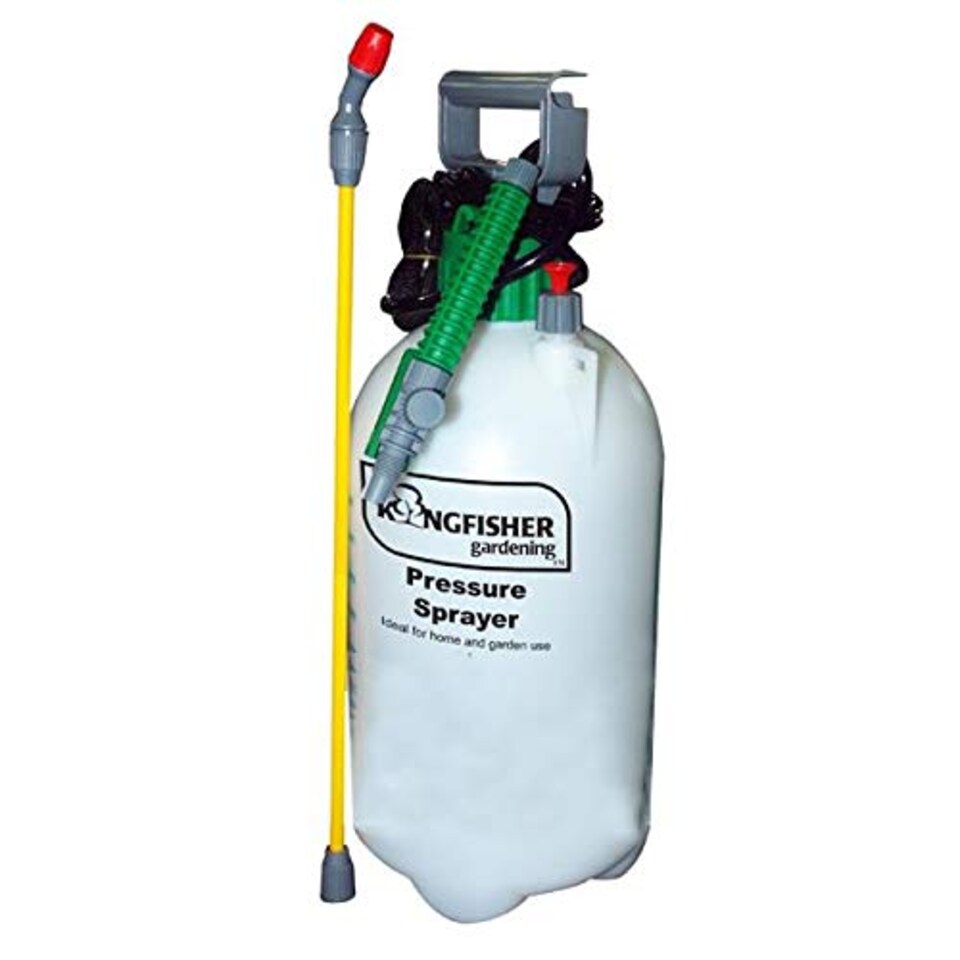 image 1 of 8 Litre Garden Pressure Sprayer with Shoulder Strap & Lance | White | White