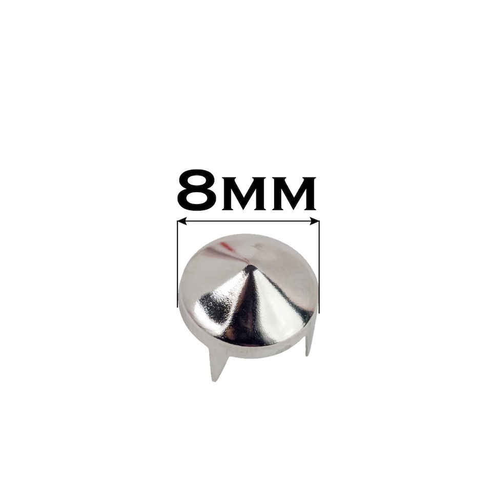 image 1 of 8mm Low Cone Punk Studs Hand Pressed Leather Rivets for DIY Clothes