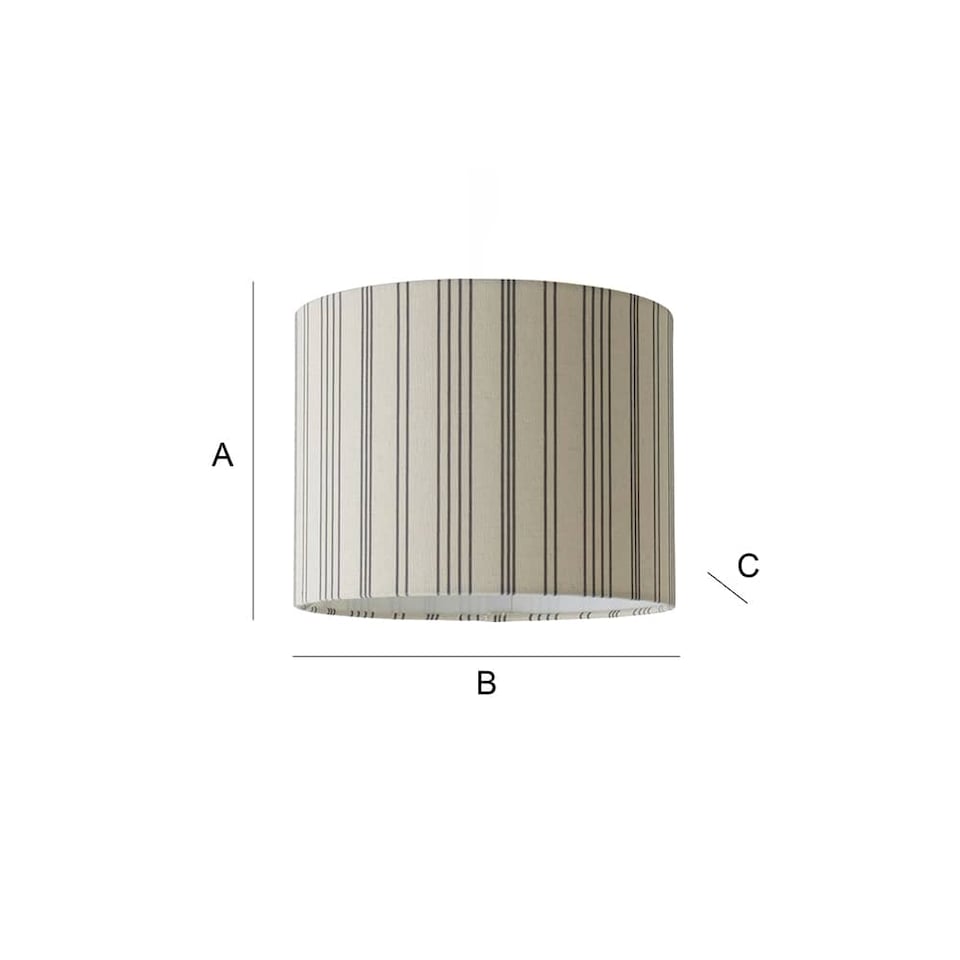 image 1 of ValueLights Hallie Natural Small Stripe Ceiling Lamp Shade & Bulb | Multi